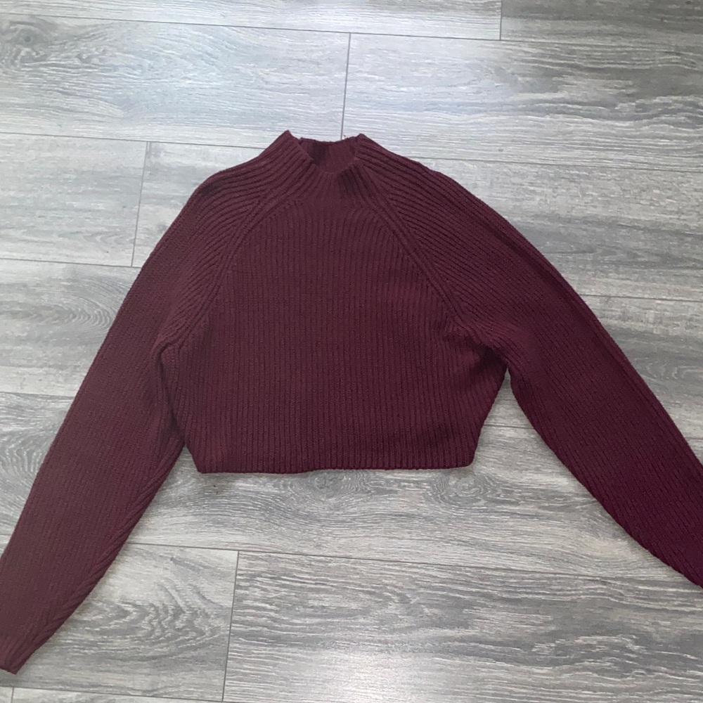 Hollister Maroon Knit Sweater